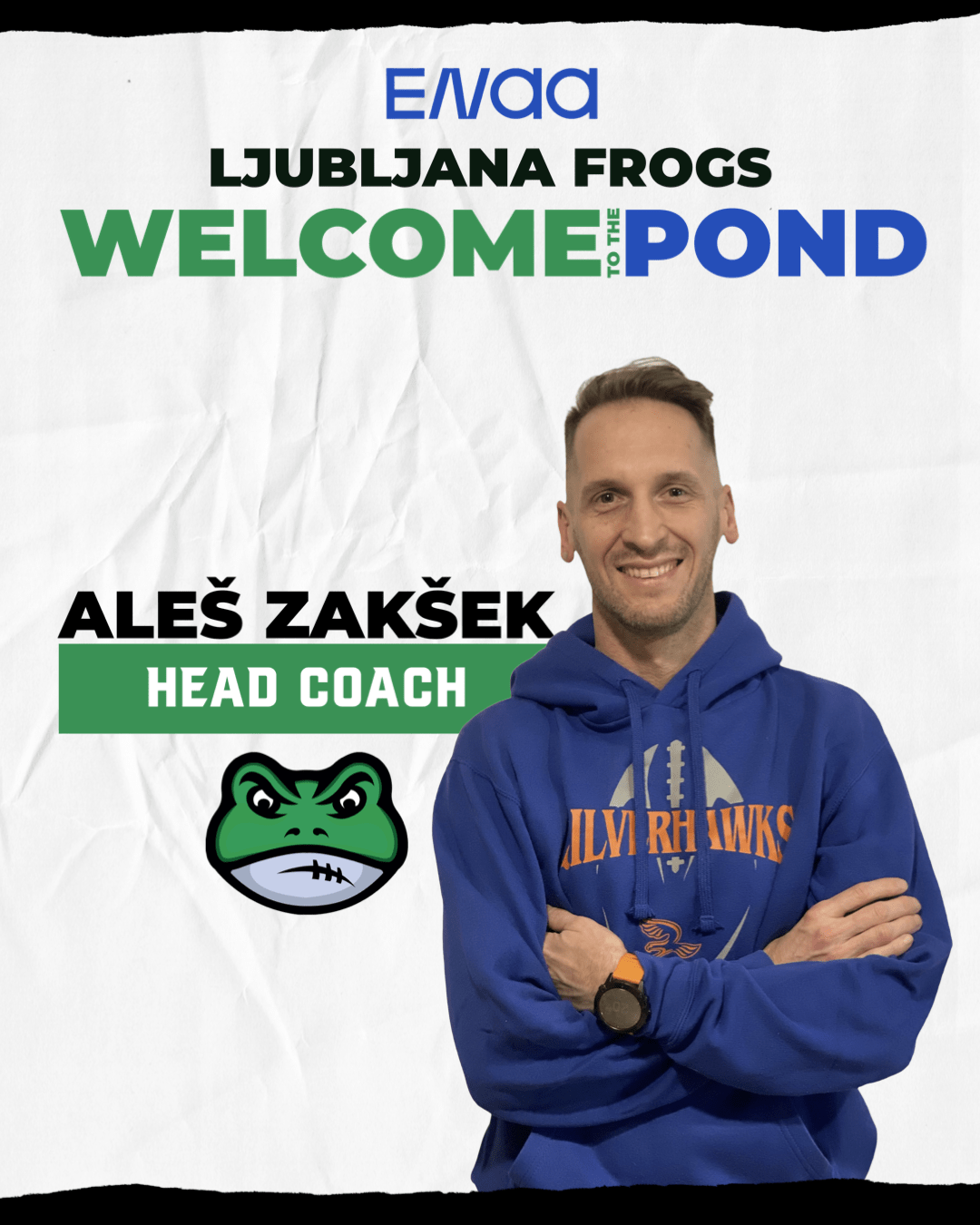 Aleš Zakšek je novi trener Enaa Ljubljana Frogs